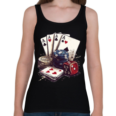 PRINTFASHION póker - Női atléta - Fekete