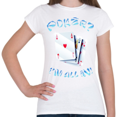 PRINTFASHION Póker - Női póló - Fehér