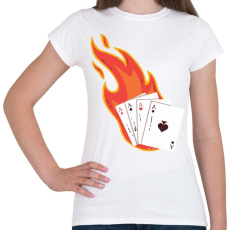 PRINTFASHION Póker - Női póló - Fehér