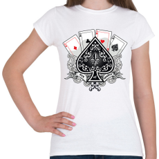 PRINTFASHION póker - Női póló - Fehér