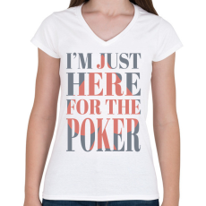 PRINTFASHION Póker - Női V-nyakú póló - Fehér