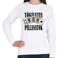 PRINTFASHION Póker Royal flush - tökéletes pillanatok - Női pulóver - Fehér női pulóver, kardigán