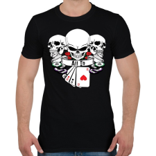 PRINTFASHION Poker Skulls - Férfi póló - Fekete férfi póló