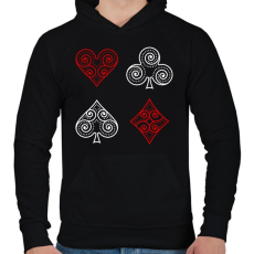 PRINTFASHION Póker szimbólumok - Férfi kapucnis pulóver - Fekete