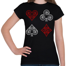 PRINTFASHION Póker szimbólumok - Női póló - Fekete női póló