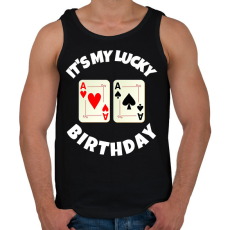 PRINTFASHION POKER SZÜLINAP - Férfi atléta - Fekete