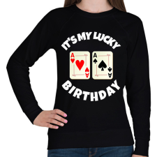 PRINTFASHION POKER SZÜLINAP - Női pulóver - Fekete női pulóver, kardigán