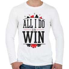 PRINTFASHION Pókerezés - Férfi hosszú ujjú póló - Fehér