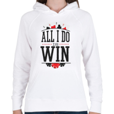 PRINTFASHION Pókerezés - Női kapucnis pulóver - Fehér női pulóver, kardigán