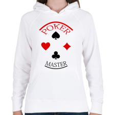 PRINTFASHION pokermaster_2 - Női kapucnis pulóver - Fehér női pulóver, kardigán