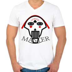 PRINTFASHION pokermaster_3 - Férfi V-nyakú póló - Fehér