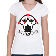 PRINTFASHION pokermaster_3 - Női V-nyakú póló - Fehér női póló
