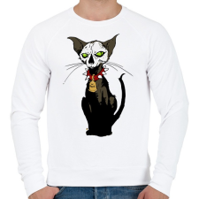 PRINTFASHION Pokoli cica - Férfi pulóver - Fehér férfi pulóver, kardigán