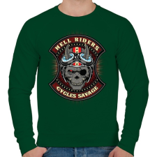 PRINTFASHION Pokoli motoros - Férfi pulóver - Sötétzöld férfi pulóver, kardigán