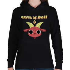 PRINTFASHION pokolian cuki - Női kapucnis pulóver - Fekete