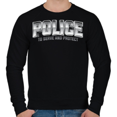 PRINTFASHION Police felirat - Férfi pulóver - Fekete