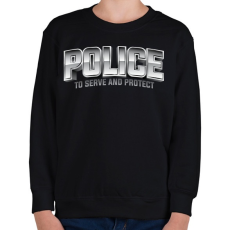 PRINTFASHION Police felirat - Gyerek pulóver - Fekete