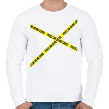 PRINTFASHION police-line - Férfi pulóver - Fehér férfi pulóver, kardigán