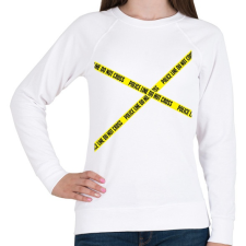 PRINTFASHION police-line - Női pulóver - Fehér női pulóver, kardigán