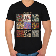 PRINTFASHION Pollock - részletek - Férfi V-nyakú póló - Fekete