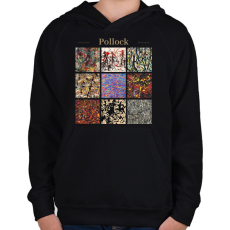 PRINTFASHION Pollock - részletek - Gyerek kapucnis pulóver - Fekete