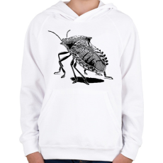PRINTFASHION Poloska / Büdösbogár rajz - Gyerek kapucnis pulóver - Fehér