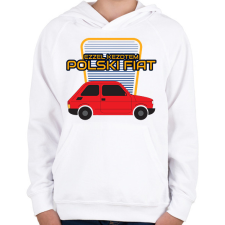PRINTFASHION Polski Fiat - ezzel kezdtem - Gyerek kapucnis pulóver - Fehér gyerek pulóver, kardigán