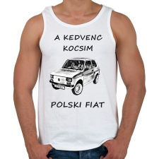PRINTFASHION POLSKI FIAT - Férfi atléta - Fehér atléta, trikó