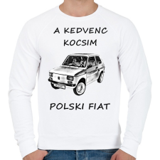 PRINTFASHION POLSKI FIAT - Férfi pulóver - Fehér férfi pulóver, kardigán