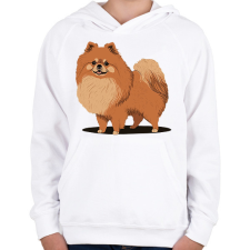 PRINTFASHION Pomerániai törpespicc - Gyerek kapucnis pulóver - Fehér gyerek pulóver, kardigán