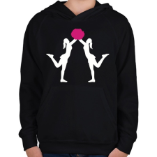 PRINTFASHION Pompomlány - Gyerek kapucnis pulóver - Fekete gyerek pulóver, kardigán