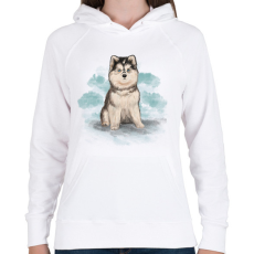 PRINTFASHION Pomsky kutya - Női kapucnis pulóver - Fehér