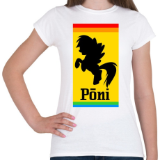 PRINTFASHION Póni - Ferrari paródia - Női póló - Fehér