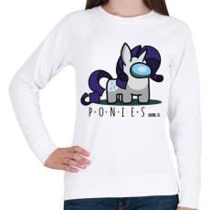 PRINTFASHION Ponies among us - Női pulóver - Fehér