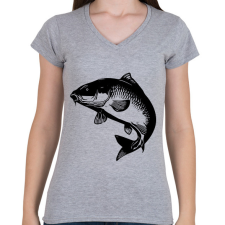 PRINTFASHION ponty - Női V-nyakú póló - Sport szürke női póló