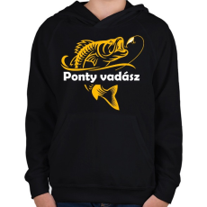 PRINTFASHION Pontyász - Gyerek kapucnis pulóver - Fekete