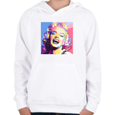 PRINTFASHION PopArt - Marilyn Monroe - Gyerek kapucnis pulóver - Fehér gyerek pulóver, kardigán