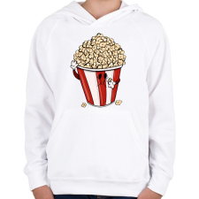 PRINTFASHION Popcorn - Gyerek kapucnis pulóver - Fehér gyerek pulóver, kardigán