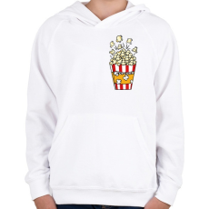 PRINTFASHION Popcorn zseb - Gyerek kapucnis pulóver - Fehér