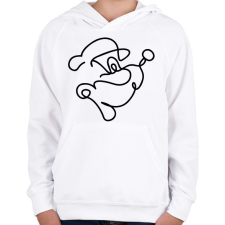PRINTFASHION Popeye - Gyerek kapucnis pulóver - Fehér gyerek pulóver, kardigán