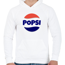 PRINTFASHION POPSI - Férfi kapucnis pulóver - Fehér férfi pulóver, kardigán
