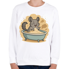 PRINTFASHION Porfürdőző csincsilla - Gyerek pulóver - Fehér