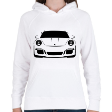 PRINTFASHION Porsche 911 - Női kapucnis pulóver - Fehér női pulóver, kardigán