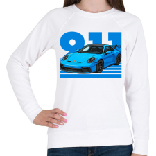 PRINTFASHION Porsche 911 - Női pulóver - Fehér női pulóver, kardigán