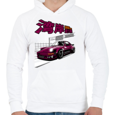 PRINTFASHION PORSCHE 911 RAUH WELT BEGRIFF RWB - Férfi kapucnis pulóver - Fehér