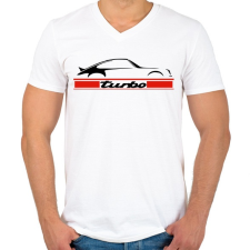 PRINTFASHION Porsche 911 turbo - Férfi V-nyakú póló - Fehér férfi póló