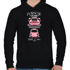PRINTFASHION PORSCHE 911 TURBO S - Férfi kapucnis pulóver - Fekete férfi pulóver, kardigán