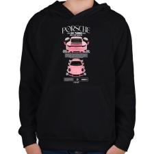 PRINTFASHION PORSCHE 911 TURBO S - Gyerek kapucnis pulóver - Fekete gyerek pulóver, kardigán