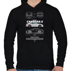 PRINTFASHION Porsche Carrera S - Férfi kapucnis pulóver - Fekete