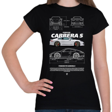 PRINTFASHION Porsche Carrera S - Női póló - Fekete női póló